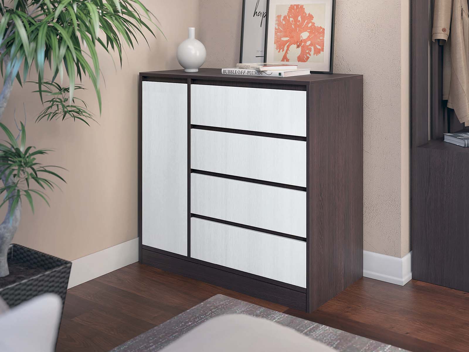 Комод - 1Д+4Ш/БР